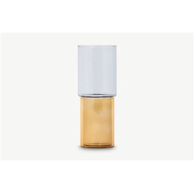 Block Design vase empilable verre gris et orange