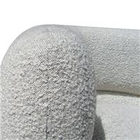 Melki fauteuil pivotant en tissu bouclette gris clair