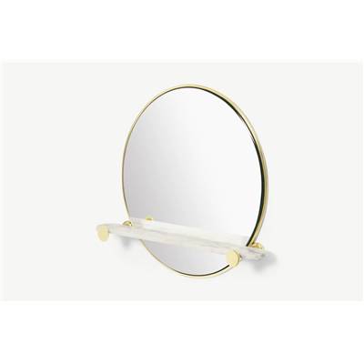 Sakari miroir rond marbre et laiton 70x62