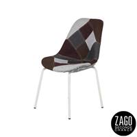 Multi chaise style scandinave patchwork foncés pieds blancs