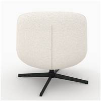 Naova fauteuil pivotant en tissu bouclé blanc cassé