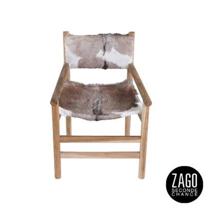 Noldor fauteuil style montagnard en cuir de chèvre