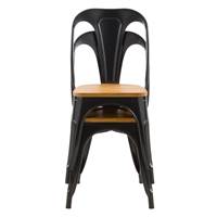 Ticher chaise en métal noir et bois d'orme