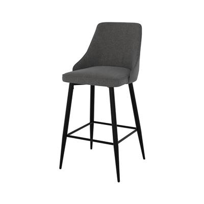 Diane chaise îlot central en tissu gris foncé H66,5