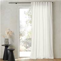 Jonkon rideau lin lav ruflettes blanc cume 140x180