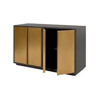 Markle buffet 4 portes en métal gris et laiton