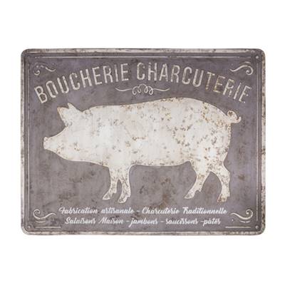 Plaque publicitaire "Boucherie charcuterie"