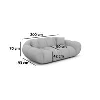 Sigono canapé 2 places en tissu texturé gris anthracite