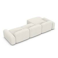 Buccana canapé d'angle gauche en tissu bouclé blanc