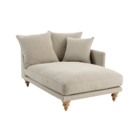 Lamo méridienne droite en tissu tweedé naturel gris clair