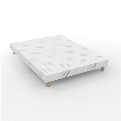 Adovli sommier tapissier 160x200 blanc ferme à lattes recouvertes