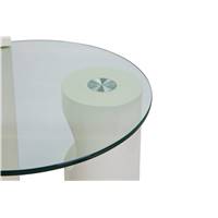 Olaf table d'appoint verre et bois blanc