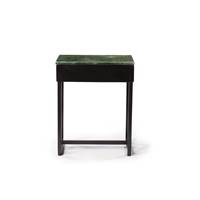 Planity table de chevet marbre vert et métal noir