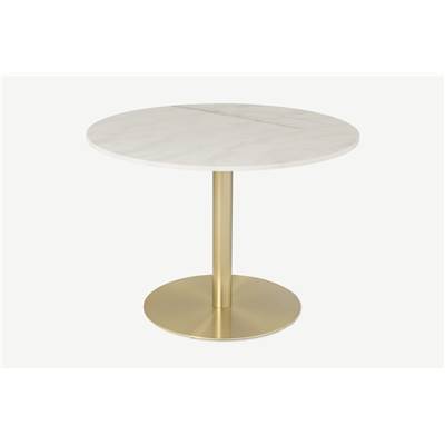 Corby table ronde marbre et laiton
