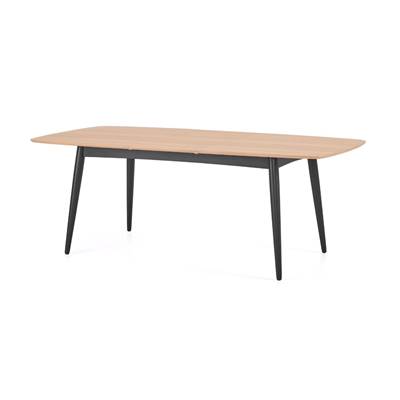 Deauville table extensible chêne et noir charbon
