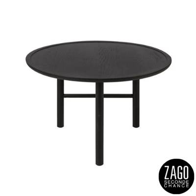 Tempo table basse ronde en chêne noir 3 pieds