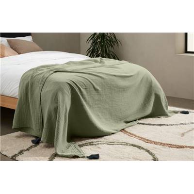 Eira couvre-lit vert olive clair 150x200
