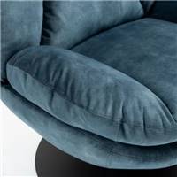 Topi fauteuil pivotant velours bleu gris