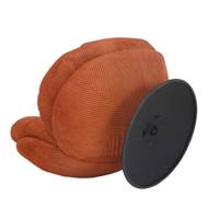 Topi fauteuil pivotant velours côtelé terracotta