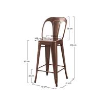 Lix chaise îlot central en métal cuivre H67