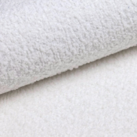 Sigono canapé d'angle droit en tissu bouclé blanc