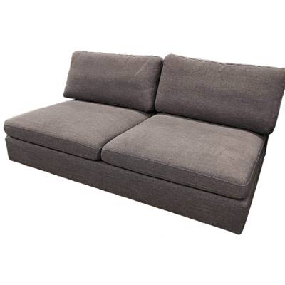 Canapé droit en tissu gris anthracite