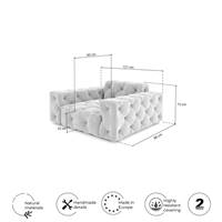 Venus fauteuil en velours bleu clair