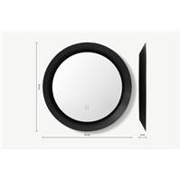 Nate miroir LED noir 55x55