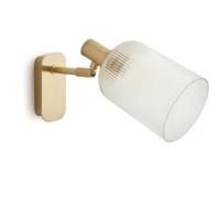 Carlie applique murale articulable en laiton et verre strié