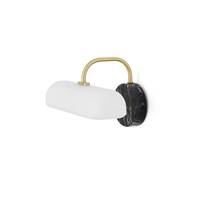 Sonora applique verre opaline, laiton et marbre