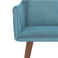 Konna chaise avec accoudoirs en velours bleu