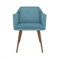 Konna chaise avec accoudoirs en velours bleu