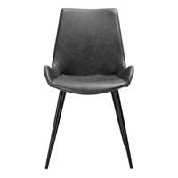 Lucas chaise en cuir synthétique gris foncé