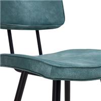 Birmingham chaise de bar vintage en cuir synthétique bleu