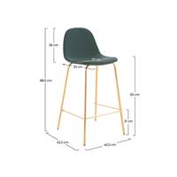 Vladi chaise de bar en cuir synthétique vert H65