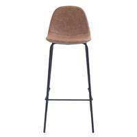 Vladi chaise de bar vintage en cuir synthétique marron clair H75