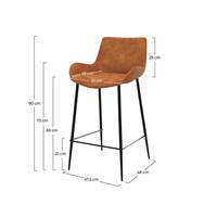 Arianna chaise de bar en cuir synthétique camel pied métal