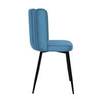 Lisboa chaise en velours bleu et métal imitation bois