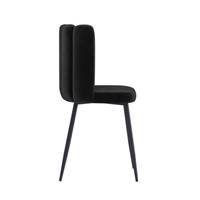 Lisboa chaise en velours noir et métal noir