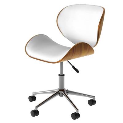 Linares chaise de bureau réglable et pivotante en PU blanc