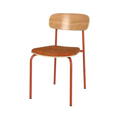 Taxa chaise en bois clair et tissu orange