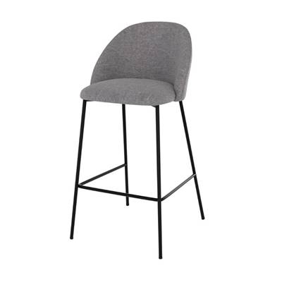 Mathi chaise de bar en tissu chiné gris foncé H66
