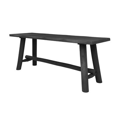 Maestro banc noir en bois de manguier et eucalyptus L110