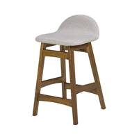 Belo tabouret de bar en tissu gris clair pieds bois
