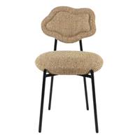 Amago chaise dossier nuage en tissu tweed jaune miami