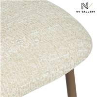 Bonnie chaise en chenille beige et métal cappuccino
