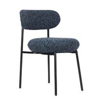 Vanilla chaise en tissu bleu crépuscule et métal noir