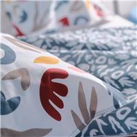 Sunshine parure de lit 240x260 coton imprimé forme bleu jaune rouge 13.7