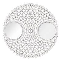 Fanny miroir en MDF sculpté blanc Ø90cm