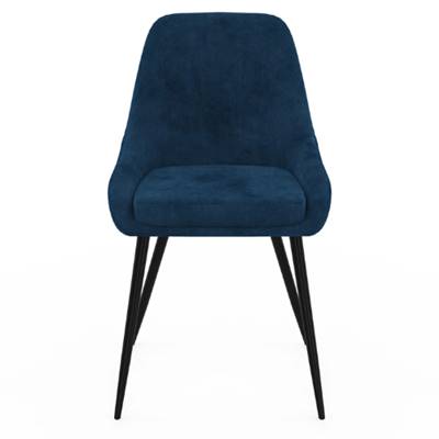 Mady chaise en velours bleu demi-accoudoirs